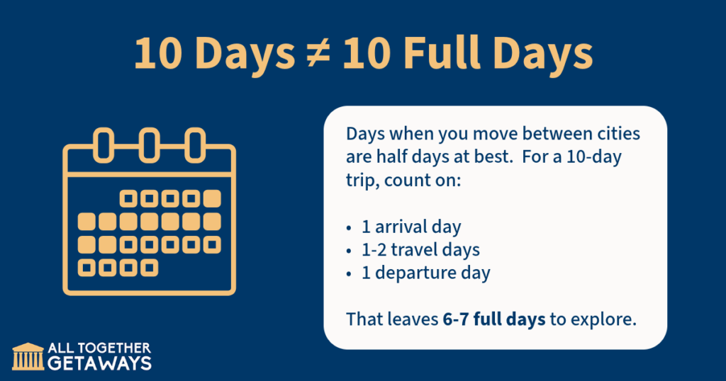 How travel days affect your 10-day Italy itinerary planning